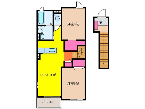 木田駅 徒歩10分 2階の物件間取画像